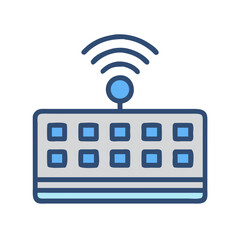 Stylized Icon of Wireless Keyboard for Modern Technology