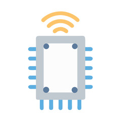 Isolated wireless chip graphic with technology and data connectivity