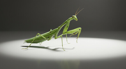 A rare view of a mantis in resting mode, bringing tranquility and elegance into an ultra-detailed macro capture.