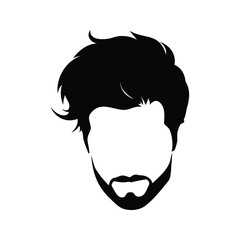 Stylized silhouette illustration of a man's face with beard and hair