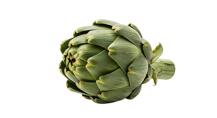 Obraz premium Fresh green artichoke vegetable isolated on transparent background