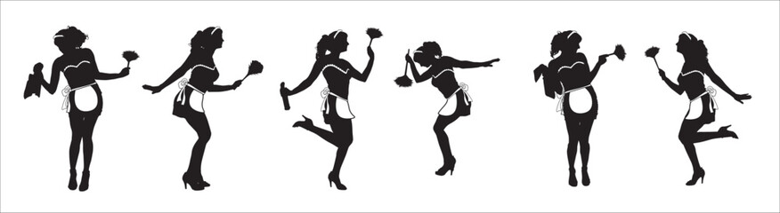 vector French maid silhouette