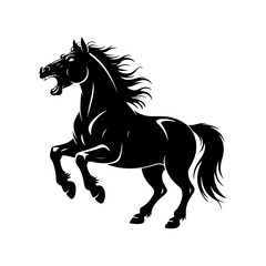 black horse silhouette illustration