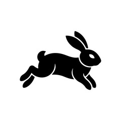Rabbit silhouette vector illustration, easter bundle, fluffy bunnies in poses