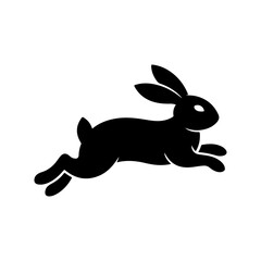 Rabbit silhouette vector illustration, easter bundle, fluffy bunnies in poses