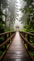 Fototapeta premium Misty forest bridge