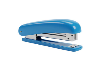 Closeup of a Vibrant Blue Stapler Against a Black Background on Transparent background