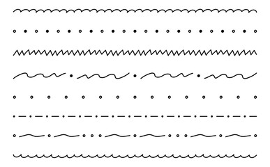 手書き線の区切りデザイン素材セット