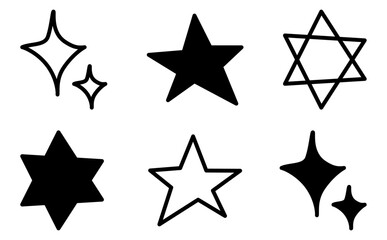 キラキラと星のシンプルアイコンセット