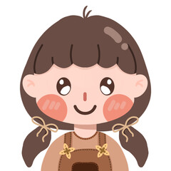 cute girl in autumn season, 가을 시즌의 귀여운 소녀들, cartoon art, 