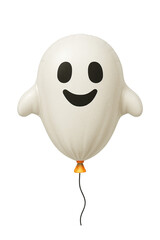 A cheerful ghost-shaped balloon adding a festive touch to celebrations, perfect for Halloween or themed parties. isolated on a transparent or white background