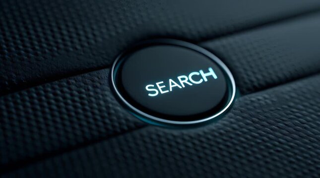 Close-up of a search button on a textured surface.
