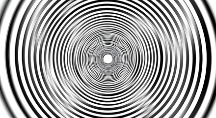 Monochrome hypnotic spiral tunnel with concentric circles creating an optical illusion of endless movement.