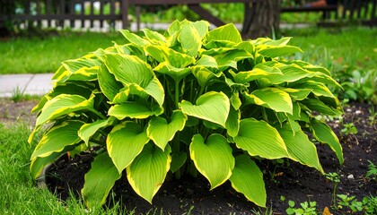 Lush green plant with yellow variegation