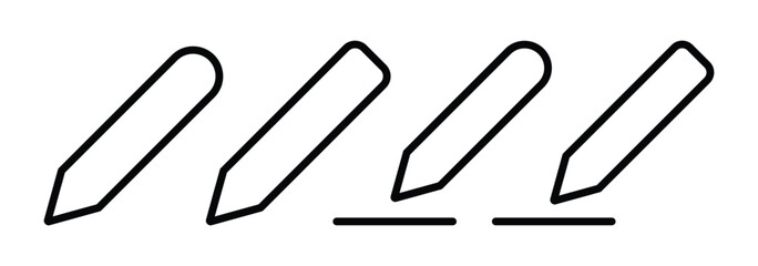 Pencil Edit Icon set. Edit Document Icon. Line, Solid, and Circled Styles for UI and UX Interface. Editable Pencil Icons for Apps, Websites, and Blog Tools. Edit Text Icon Vector illustrator.