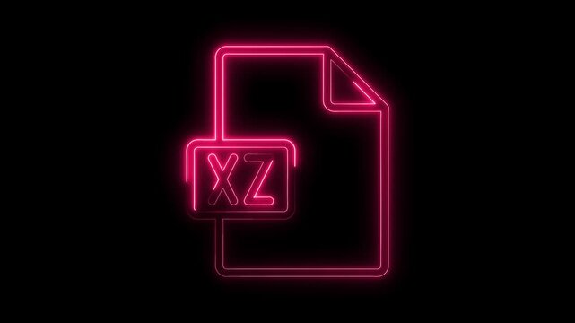Glowing neon pink X Z file icon with transparent background and subtle light glow effect perfect for