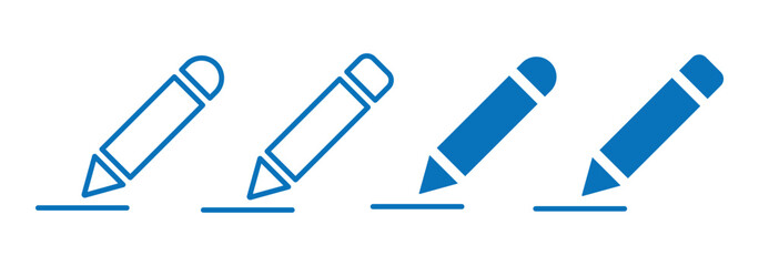 Edit icon set. Edit text icon. Pencil. sign up. Notepad edit document with pencil icon. Pencil symbols for writing, Note taking, and editing. 
