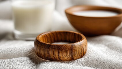 Milk Bowl & Ring Still Life A minimalist breakfast setting. Food blog, recipe