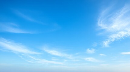 Fototapeta premium Clear sky with wispy clouds.