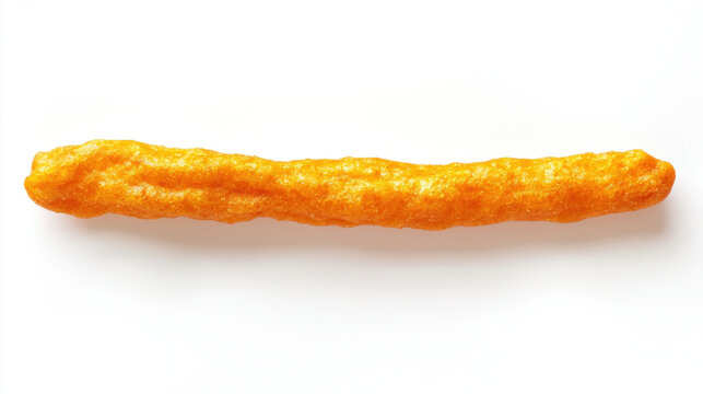 Professional photograph of a single Cheetos cheese stick  Isolated on pure white background. 3D Illustration. 