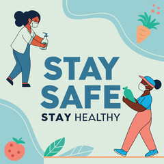 Health campaign poster with "Stay Safe, Stay Healthy generated by ai
