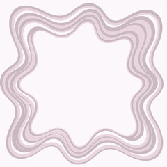 Paper cut style frame background, layered vector illustration with wavy paper-like shapes creating a soft border, pastel tones