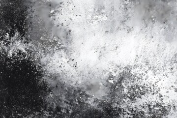 Black and white textured background, with a grainy and grungy effect, featuring dust or sand particles in motion.