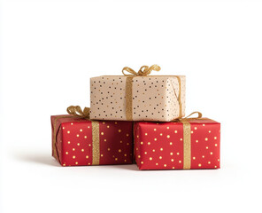 Obraz premium Red gift box with ribbon for celebration or holiday present