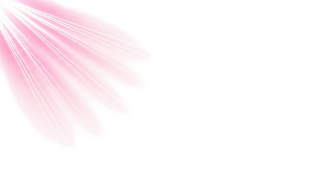 Ethereal soft pink light rays diagonally from top-left on a transparent background, no shadows, minimalist studio composition, sharp, negative space for copy, concept for clean abstract design