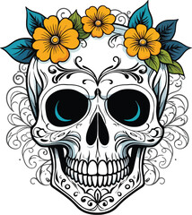 Aesthetic Skull with floral Accent