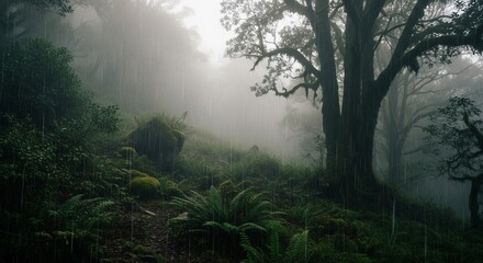 Obraz premium fog in the forest