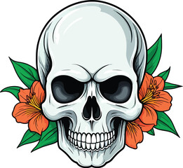 Aesthetic Skull with floral Accent