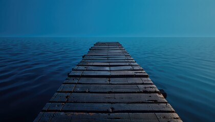 Obraz premium Wooden pier on the sea, pier in the ocean