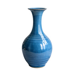 Elegant Teal Ceramic Vase Home Decor Tabletop Still Life on transparent background