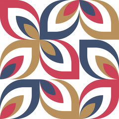 Obraz premium Beautiful geometric background. Figures of different shapes. Tribal form. Flowers. Geometric design. Creative textures. Colorful art. Modern graphic poster. Retro color. Vector illustration