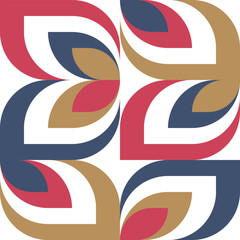 Obraz premium Beautiful geometric background. Figures of different shapes. Tribal form. Flowers. Geometric design. Creative textures. Colorful art. Modern graphic poster. Retro color. Vector illustration
