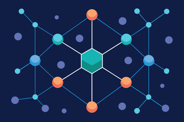 Molecular Grid Network Vector Background
