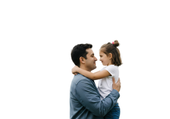 Loving Father and Daughter Embrace A Tender Moment of Family Connection on Transparent background
