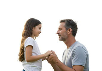 Naklejka premium Father and Daughter Holding Hands on Transparent background
