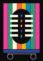 Abstract geometric background. Bauhaus, Memphis minimalist retro poster graphic vector illustration.