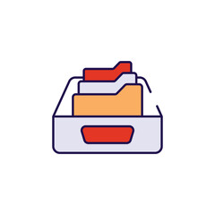 Archive icon design with white background stock illustration