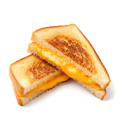 Grilled Cheese Sandwich Cut in Half, Showing Melted Cheese and Toasted Bread