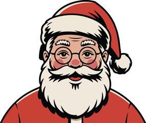 Smiling portrait of santa claus in a festive holiday style