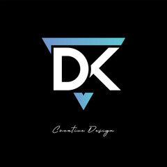 DK Letter Logo in Triangle -Modern Gradient Monogram for Branding & Identity Design