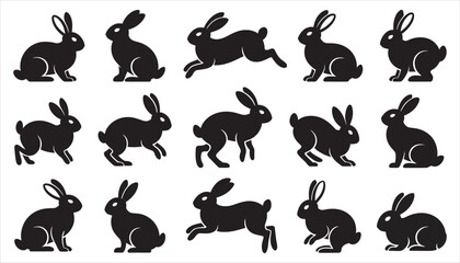 Obraz premium set of rabbits silhouettes