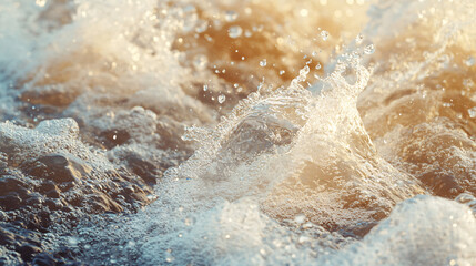 Obraz premium Dynamic water splashing on rocks creating beautiful patterns and capturing nature's energy