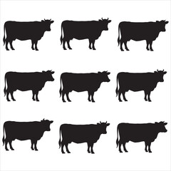 silhouettes of cows set