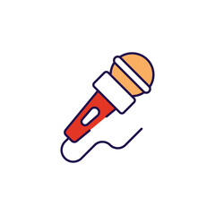 Journalism Mic icon design with white background stock illustration