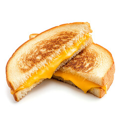 Golden Grilled Cheese Sandwich Cut in Half