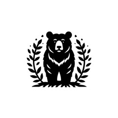 Black Bear Emblem with Laurel Wreath.